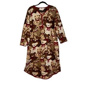Stan Herman Vintage Long Robe Overcoat Nightgown Teddy Bear estimated size L